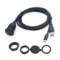 Câble d'extension étanche USB3.0/USB2.0 Type-C pour tableau de bord de bateau monté sur véhicule, 1m, en cuivre étamé, pour connexion au panneau