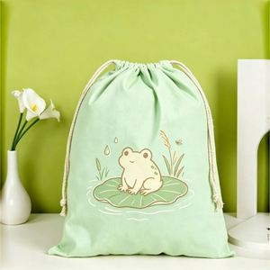 Sac fourre-tout en toile naturelle non blanchie, pliable, avec fermeture à cordon, portable, grande capacité, personnalisable pour promotion de marque DIY et événements. - Product Image 5