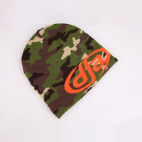 Op maat gemaakte logo reversibele camouflage jacquard gebreide Y2K streetwear hiphop heren dames wintermuts van hoge kwaliteit