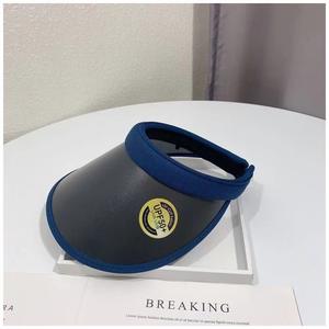 Visera de Sol para Mujer, Estilo Coreano, Protección UV, Ala Ancha, Sombrero de Verano para Exteriores, Azul Marino, Negro, Beige, Material PC - Product Image 1