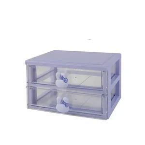 Cute rabbit design plastic see-through small storage organizers for children