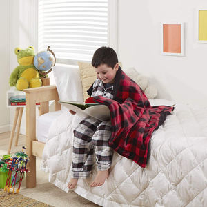 Jetés personnalisés en tissu polaire Sherpa épais à double épaisseur, imprimés à carreaux rouges Buffalo, doux et confortables, pour l'hiver - Product Image 5