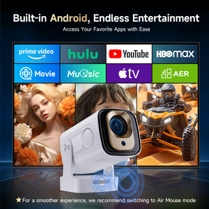 Projecteur de films LED portable d'extérieur HY310 Android 14 330 ANSI compatible 8K avec objectif automatique, Wi-Fi, haut-parleur Bluetooth, pour camping, format de poche - Product Image 5