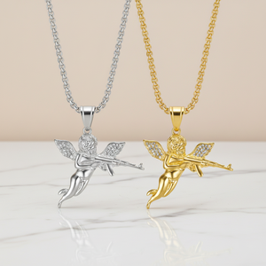 Nuevo Collar con Colgante de Ángel <span class=keywords><strong>Vengador</strong></span>, Joyería Hip-Hop, Acero Inoxidable, Chapado en Oro, con Diamantes Incrustados - Product Image 5