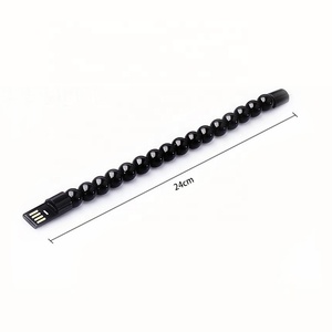 حبة سوار كابل المصغّر USB نوع <span class=keywords><strong>C</strong></span> 8Pin كابل الشاحن في الهواء الطلق يمكن ارتداؤها الهاتف كابل شحن ل فون الروبوت الهاتف المحمول - Product Image 3