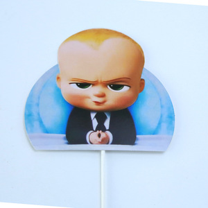 Nouveau Mignon Boss Joyeux Anniversaire Cake Topper Dessin Animé Bébé Garçon Cupcake Topper Baby Shower Garçons 1er Anniversaire Décorations de Gâteau - Product Image 4