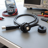 Connecteur de données Lshitech industriel de type D femelle en nylon à angle droit, montage sur panneau, type B, pour imprimante 3D, copieur, scanner