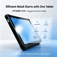 Tablette industrielle robuste Android 10,1 pouces IP67 étanche à la poussière et à l'eau, tablette 4G LTE, caméra arrière 20MP, NFC, lecteur de codes-barres, 10000mAh