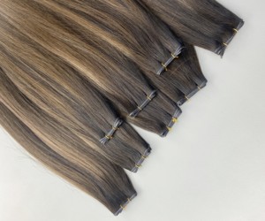 ผมต่อแบบคลิป Virgin Genius Weft เกรด 12A ชนิดเทปใส Invisi Tape ในวัสดุ PU แบบ Remy ผมแท้ขายส่ง RLC Leshine สีชมพู - Product Image 4