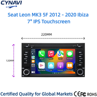 Autoradio CYNAVI Android Auto CarPlay avec écran tactile 7 pouces pour Seat Leon MK3/5F (2012-2020) Ibiza (2016) GPS intégré USB/Sans fil IPS