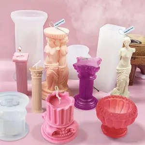 DIY Venus Candle Mold Roman Column Silicone MoldためAromatherapy Candle Plaster