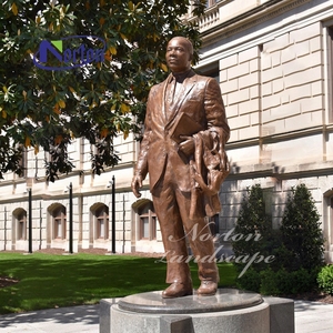 Sculpture de Martin Luther King en bronze et laiton, taille réelle, sculptée à la main, pour la décoration extérieure de la maison, du jardin, du parc urbain - Product Image 4