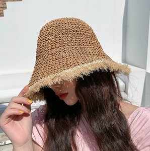 <span class=keywords><strong>Gorra</strong></span> de cubo plegable <span class=keywords><strong>para</strong></span> playa de verano, sombrero de pescador fresco de hierba <span class=keywords><strong>para</strong></span> <span class=keywords><strong>mujer</strong></span>, sombrero de sombrilla de papel <span class=keywords><strong>tejido</strong></span> de paja de rafia de ganchillo <span class=keywords><strong>para</strong></span> <span class=keywords><strong>mujer</strong></span> - Product Image 3