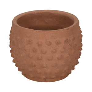 Pot de fleurs rond texturé en terre cuite pour la décoration des plantes d'intérieur et d'extérieur - Product Image 1