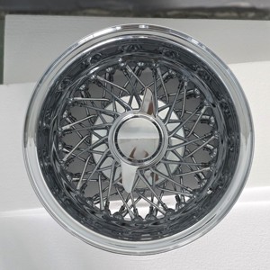 Nuevas llantas de alambre de acero plateadas de 13x7 pulgadas con <span class=keywords><strong>60</strong></span> radios, diseño estándar y offset inverso, con spinner de dos barras y adaptador - Product Image 5