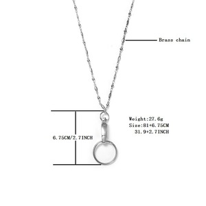<span class=keywords><strong>Collier</strong></span> chaîne en bambou géométrique <span class=keywords><strong>pour</strong></span> femme, avec cordon de cou <span class=keywords><strong>pour</strong></span> téléphone, clés, <span class=keywords><strong>badge</strong></span> de travail, et boucle à dégagement facile - Product Image 3