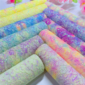 Love <strong>Lace</strong> Spring Tie Dye Style Glitter Leather Customizable Size Suitable For Bow Tie Hair Accessories, Bags, Handbags, Fabrics - Product Image 3