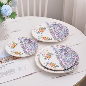 4 Pieces Mexican Wholesale Ceramic Plates Modern Restaurant <b>Dinnerware</b> Pottery Dinner Set - Product Image 2