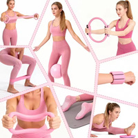 Ensemble d'équipements de Pilates et de yoga Numbwin, kit de 18 pièces, boule de résistance, poids pour poignets, bandes de résistance, matériau PVC, fabriqué en Chine, modèle JH6216