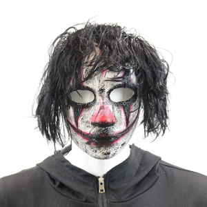 หน้ากากพลาสติกตัวตลกสยองขวัญแบบเต็มหน้าพร้อมวิกผมสำหรับงานปาร์ตี้ฮาโลวีนและกิจกรรมแนวสยองขวัญ - Product Image 4