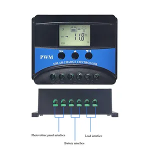 SUYEEGO alta calidad 10A 20A 30A 12V 24V pantalla LCD automática 2 uds USB PWM controlador de cargador Solar