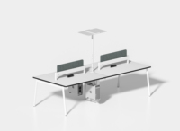 LIWEI Postes de travail modulaires extensibles en bois au design moderne, 2, 4 ou 6 places, bureaux ouverts pour personnel, postes de travail linéaires pour usage commercial