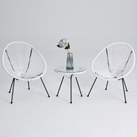 Ensemble de chaise et table en corde d'extérieur moderne Uplion, chaise de bistrot de patio, chaise Acapulco, chaise en rotin de jardin, chaise œuf
