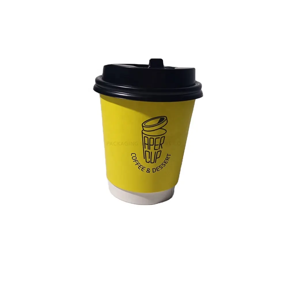 맞춤형 인쇄 원스톱 전문 서비스 제공 소매 및 뚜껑이있는 이중 벽 커피 포장 종이컵