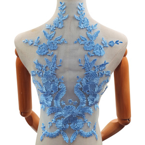 Tulle Broderie Col Arrière Polyester Soie Corsage Dentelle pour Accessoires De Robe De Mariée - Product Image 3