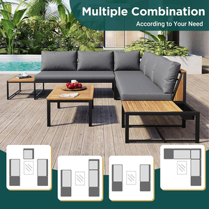 Conjunto <span class=keywords><strong>de</strong></span> Muebles <span class=keywords><strong>de</strong></span> Patio Modernos, Conjunto <span class=keywords><strong>de</strong></span> Bar para Patio con Sillas para Balcón, Sillas para Patio Exterior, Sofá Resistente a la Intemperie - Product Image 5