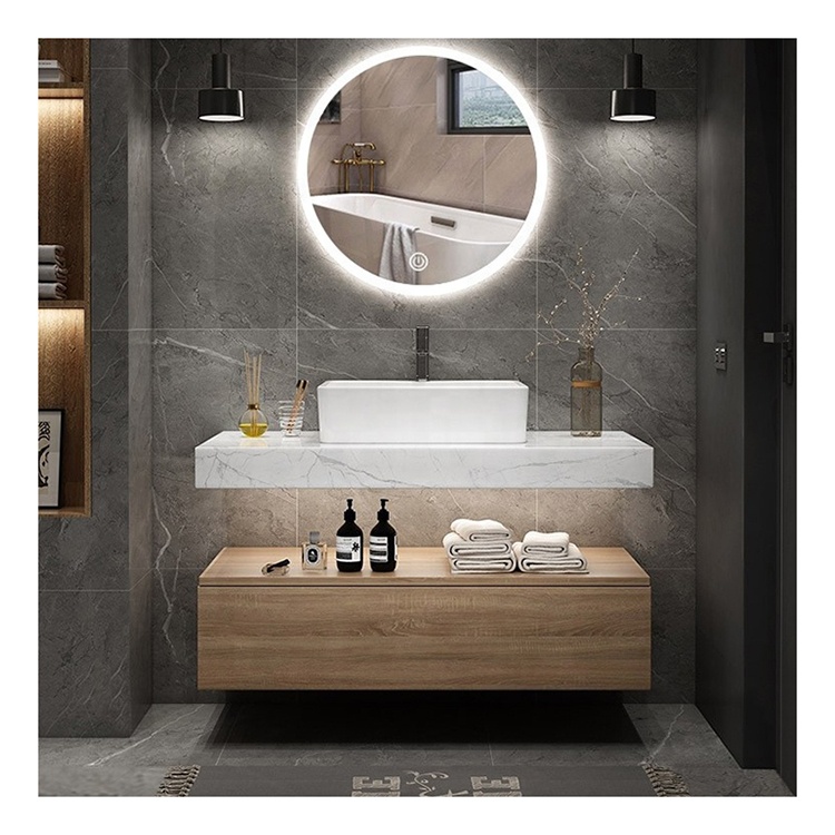 Nội Thất Phòng Tắm Hiện Đại 36 Inch Ván Ép Tủ Phòng Tắm Vanity Với Bồn Rửa