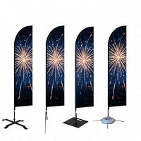 Kit de drapeau plume d'extérieur pour feux d'artifice, bannière volante personnalisée en forme de goutte d'eau, mât de drapeau en aluminium pour la plage, drapeaux flottants double face promotionnels