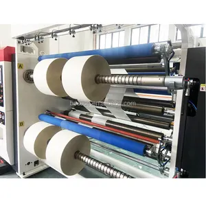 Factory sell automatic paper film label sticker roll to roll slitter rewinder machine with 1600mm slip air shafts