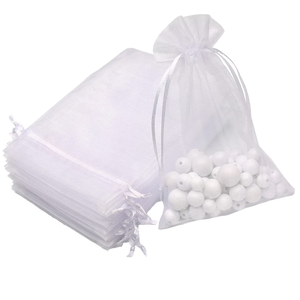 Sacs en organza en maille PVC Nuocheng NC062505, 100 pièces, 4x6, avec logo personnalisé, pochette à bijoux, cordon de serrage, cadeau, bonbons pour mariage, fête - Product Image 4