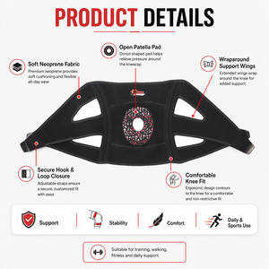 <span class=keywords><strong>Genouillère</strong></span> Orthopédique Professionnelle Personnalisée en Néoprène Imperméable pour la Compétition - Product Image 5