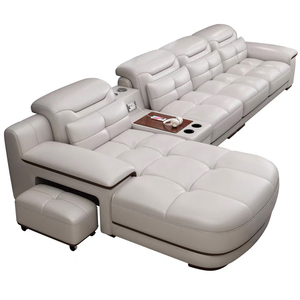 Hiện đại sang trọng màu trắng xám da thật <span class=keywords><strong>Sofa</strong></span> ghế <span class=keywords><strong>sofa</strong></span> ghế <span class=keywords><strong>sofa</strong></span> mô-đun couc với <span class=keywords><strong>Chaise</strong></span> cho đồ nội thất phòng khách lớn - Product Image 5