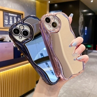 Étui de téléphone miroir en TPU électroplaqué de luxe pour iPhone 16 11 12 13 14 15 Pro Max, coque de téléphone miroir pour filles