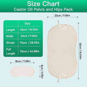 Caster Compress Packs para desintoxicación del hígado Inflamación de la <span class=keywords><strong>tiroides</strong></span> <span class=keywords><strong>Estreñimiento</strong></span>-Kit de franela de algodón orgánico reutilizable para cuello Estómago - Product Image 3