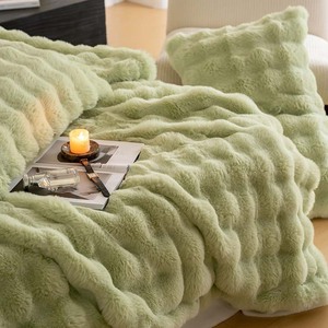 Bulle Lapin Fausse Fourrure Jeter Couverture Doux En Peluche Canapé <span class=keywords><strong>Lit</strong></span> Couverture Épais Lourd Chaud Moelleux Hiver Jeter Mignon Bulle Fourrure Couverture - Product Image 6
