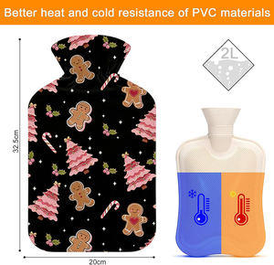 <span class=keywords><strong>Bouillotte</strong></span> en caoutchouc personnalisée très vendue avec housse en polaire de Noël pour soulager les douleurs aux épaules et à la taille - Product Image 2