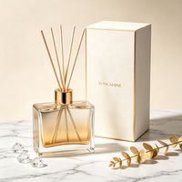 Vente en gros de flacons diffuseurs d'arômes en verre carrés plats vides de 100 ml, couleur personnalisée, pour l'emballage d'huiles parfumées