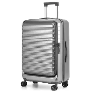 Multifunctional expandable 25" inch suit cases abs with pc film material suit case for suits front opening travel luggage