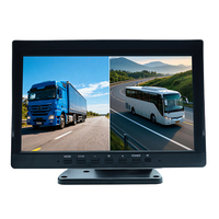 Moniteur de voiture DVR 10 pouces avec vision nocturne, 2 canaux AHD, caméra double avant et arrière, étanche, pour camion et bus, écran partagé double