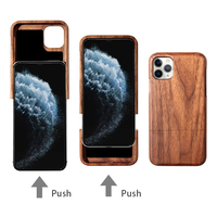 Coque de téléphone Sytron personnalisée sur le thème de la nature, 2-en-1, en bois de bambou, lisse, antichoc, pour iPhone 13 avec protection d'écran et sac OPP