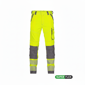 Pantalones de trabajo de alta visibilidad para hombre con bolsillos en la rodilla, tela transpirable elástica, cinta reflectante, entrega urgente, venta de liquidación - Product Image 1