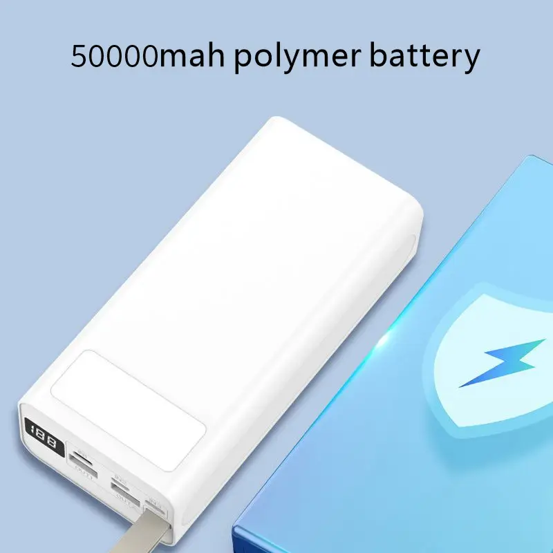 Hotriple J3 große Kapazität 50000 mAh Digital-Display-Powerbank schnelles Aufladen tragbare Taschenlampe Polymer-Outdoor-Powerbank