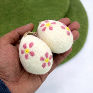 Wholesale Child Floral Felt Easter <b>Egg</b> Ornament Handmade Spring Hanging <b>Decor</b> Gift Set - Product Image 5