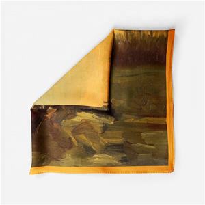 Bufanda cuadrada de sarga de seda para mujer, bufandas de cuello con pintura al óleo de escena de Crepúsculo, 53x53cm, novedad de <span class=keywords><strong>2022</strong></span> - Product Image 4