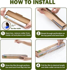 Envoltura de Plástico Compostable con Cortador Deslizante, Película Transparente para Envolver Alimentos, Certificación ASTM D6400 para Uso en la Cocina - Product Image 3