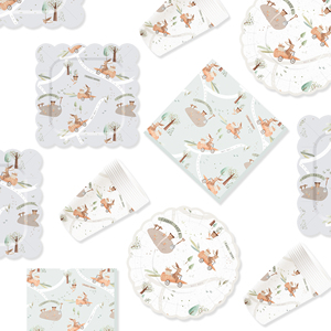 Vajilla para Fiesta de Conejos DAMAI, Artículos para Fiesta de Cumpleaños con Temática de Animales de Granja, Juego de Platos, Servilletas y Vasos para 8 Personas - Product Image 6